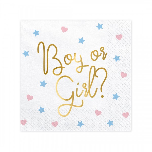 Servietten | Party Deko | Boy or Girl | 20 Stk.