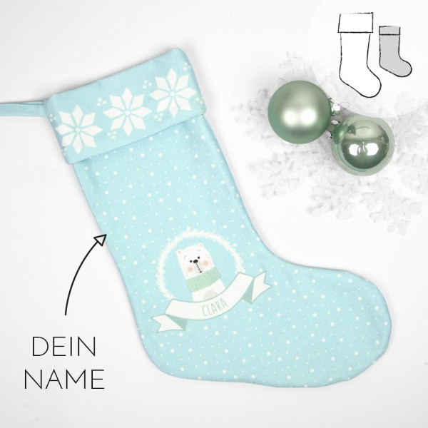 Nikolausstiefel | Eisbär | Schneezeit | Wunschname