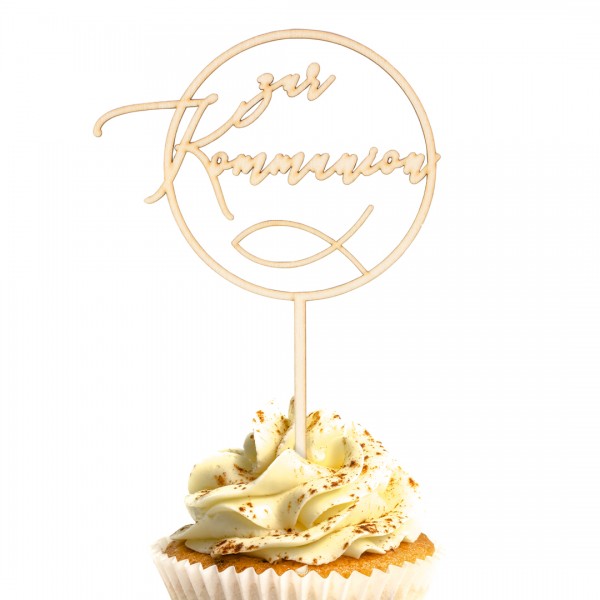 Cake Topper "Kommunion rund" auf einem Muffin