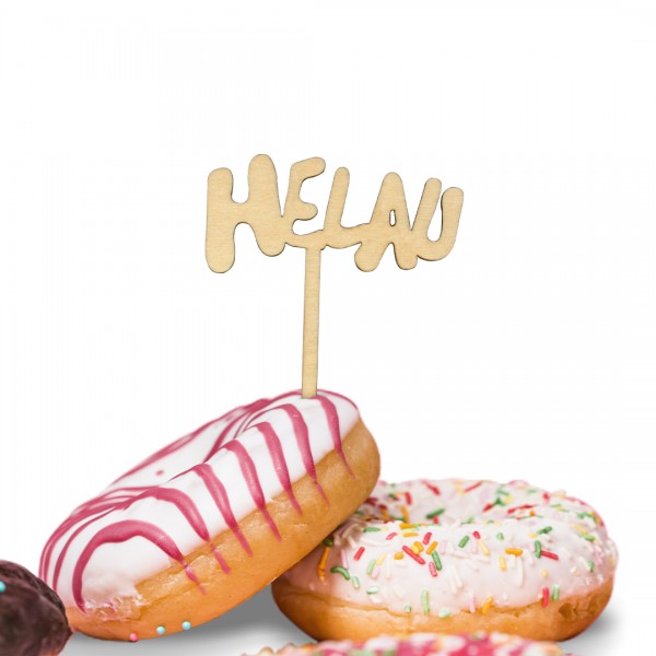 Cake Topper "Helau" auf Donut