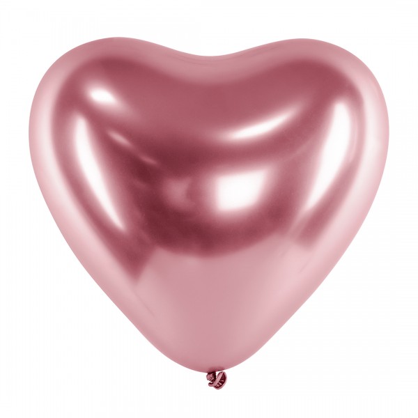 Ballons - Party Deko – Herzen Roségold glänzend 30 cm 50 Stk. Detail