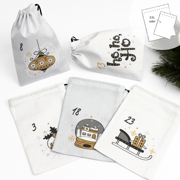 Adventskalender | Säckchen | Black & Gold | 24 Stk.