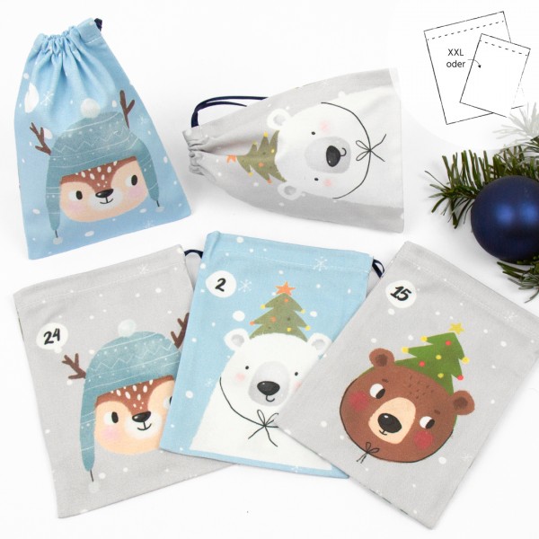 Adventskalender | Säckchen | Dino | Tree-Rex | blau 24 Stk.