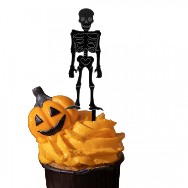 Cake Topper Skelett auf Muffin