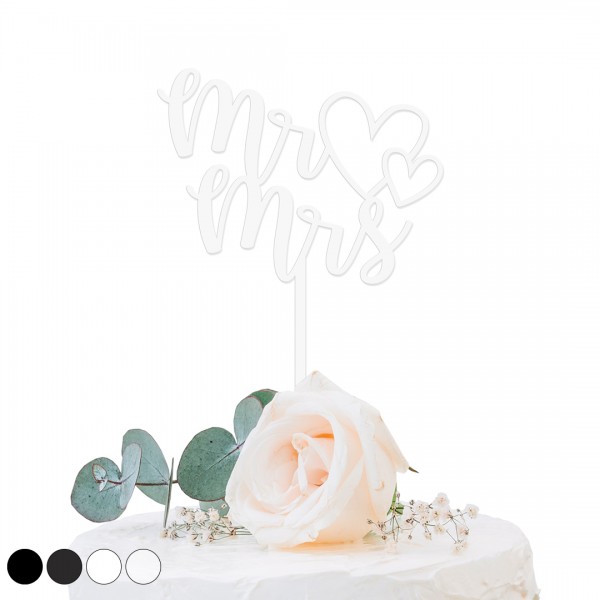 Cake Topper Acryl | Hochzeit | Mr. & Mrs. | Herz