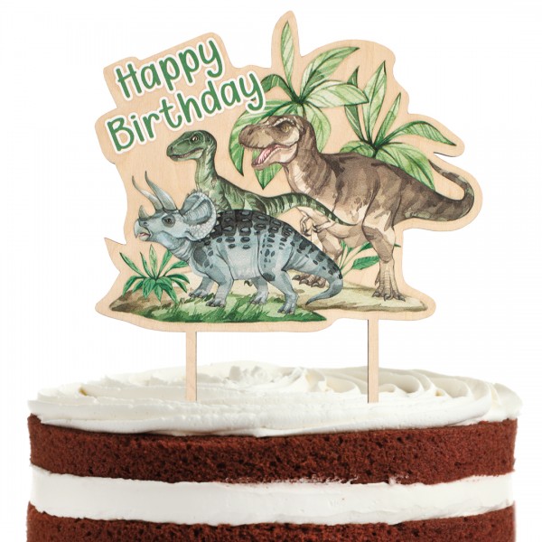 Cake Topper Holz | Mottoparty | Dinosaurier