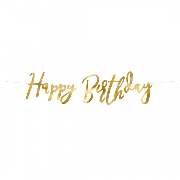 Happy Birthday Banner gold