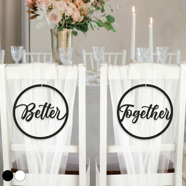 2er Set Stuhlschilder Acryl | Hochzeit | Better Together