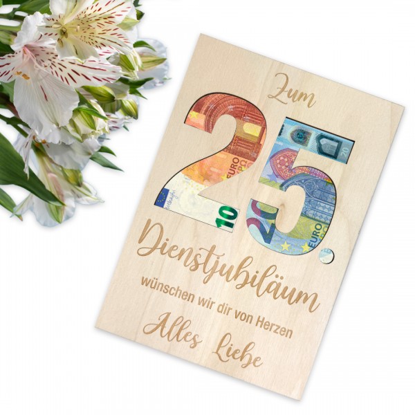Geschenkkarte Holz | Geldgeschenk | Jubiläum | Wunschzahl