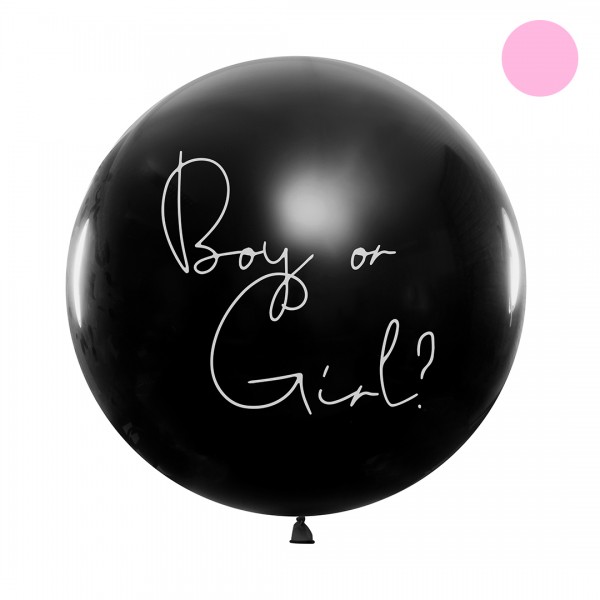 XXL Luftballon | Party Deko | Boy or Girl | Konfetti rosa