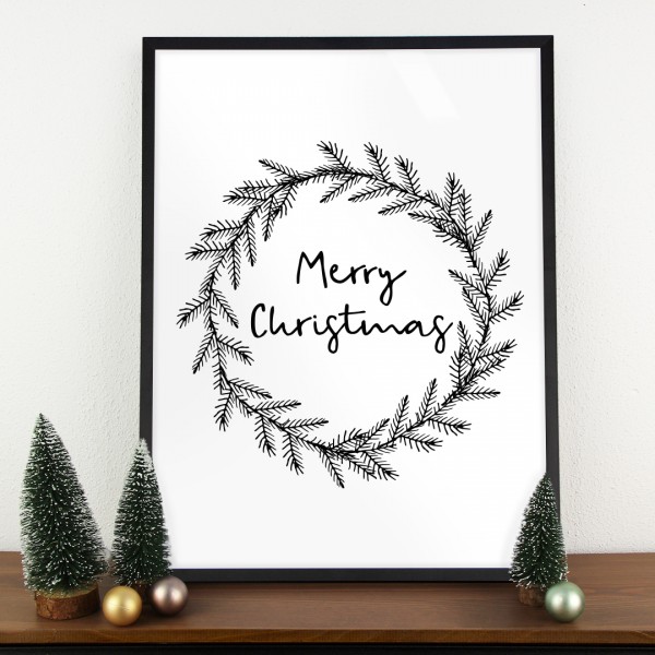 Poster Weihnachten mit Schrift merry christmas