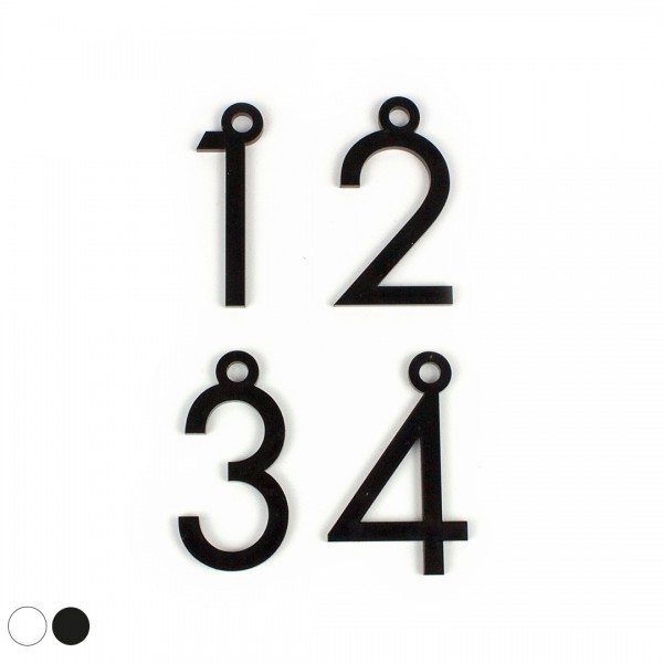 Adventskranz Zahlen | Modern | Kerzenanhänger Acryl schwarz / weiß | Zahlenanhänger 1-4