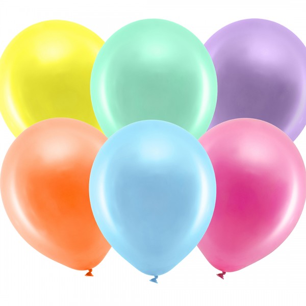 Ballons - Partydeko – Metallic Regenbogen Mix Detail