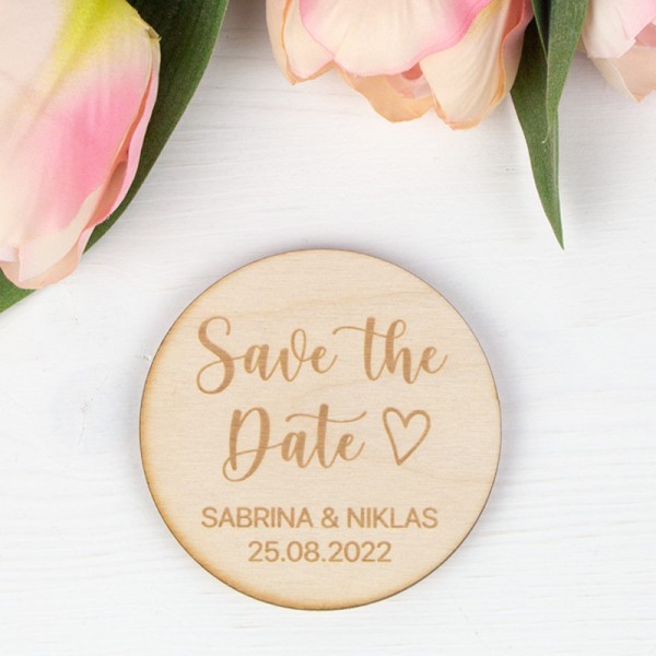 Save the Date Magnet | Hochzeit | Romantisch | Hochzeitsmagnet mit Namen und Datum