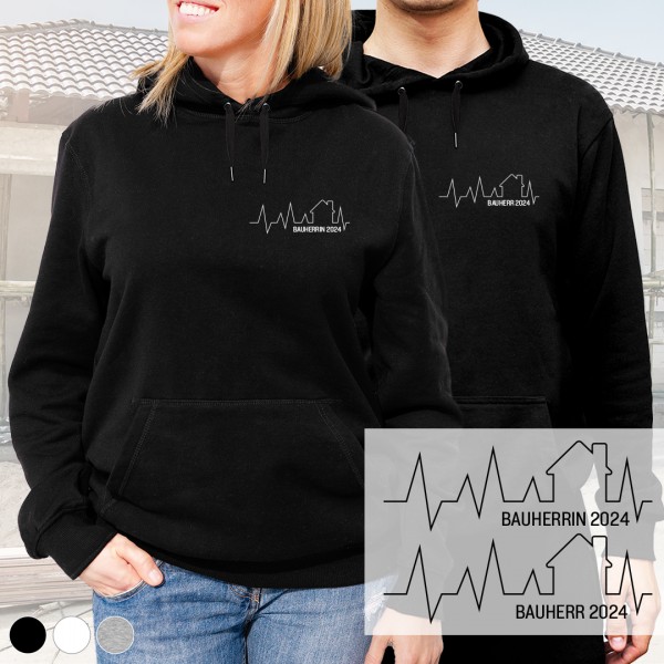 Bauherr / Bauherrin Hoodie | Hausbau | Design 7 | klein | Wunschfarbe