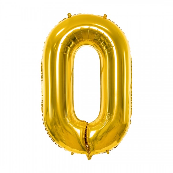 XL Folienballon | Party Deko | Zahl 0 | Gold