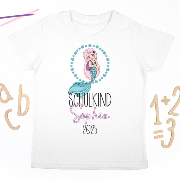 Schulkindshirt | Mermaid School | Wunschname & Wunschjahr