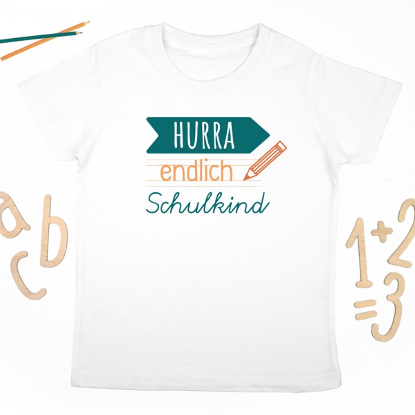 Schulkindshirt | Hurra Schulkind Stift Bunt | Jungs