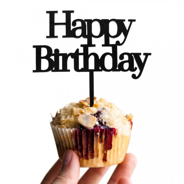 Acryl Cake Topper Happy Birthday "Schreibmaschine"