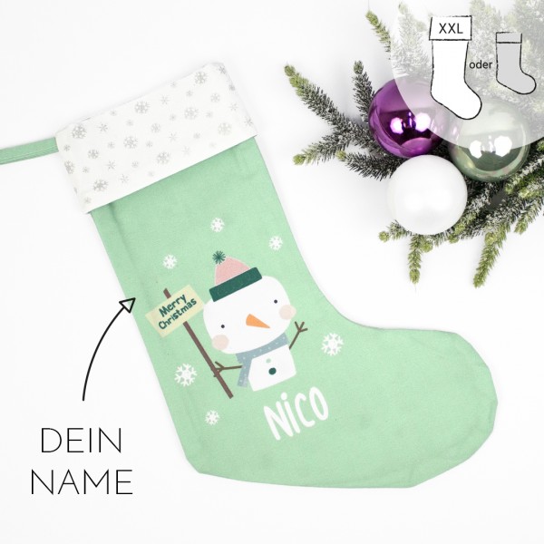 Nikolausstiefel | Schneemann | Little Snowmen | Wunschname