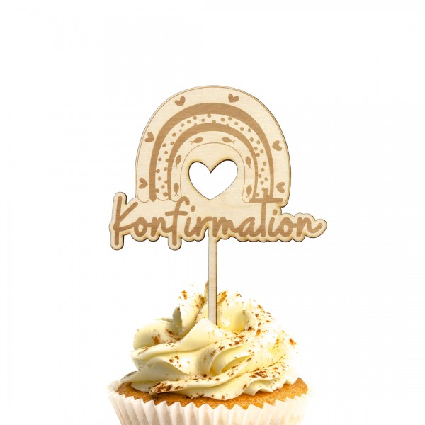 Cake Topper Holz | Konfirmation | Regenbogen