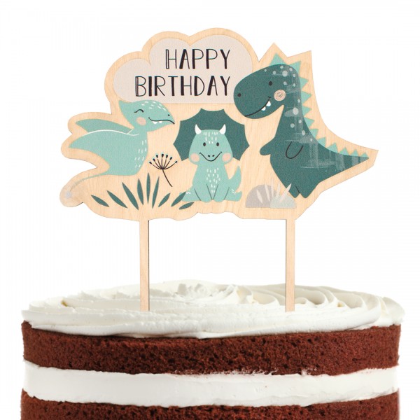 Cake Topper Holz | Mottoparty | Happy Dinos