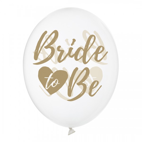 Luftballons Bride to be für den Junggesellinnenabschied in weiß und gold