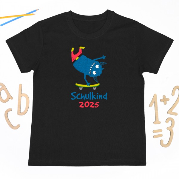 Schulkindshirt | Skater Monster | Wunschname & Wunschjahr