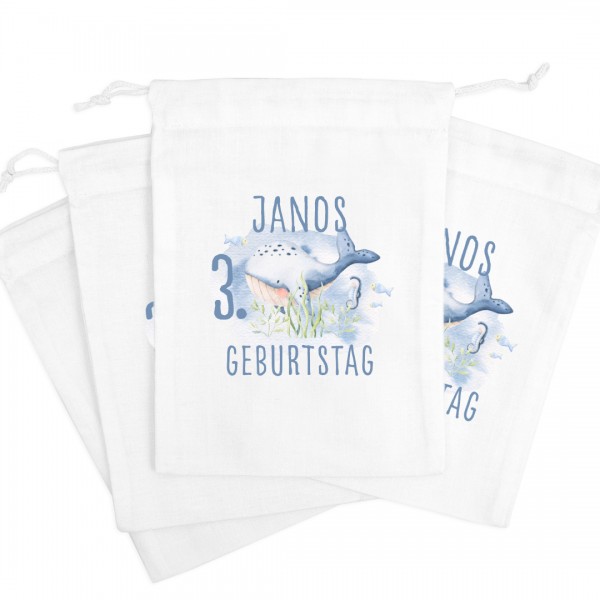 Set Mitgebsel Geschenktüten | Mottoparty | Unterwasserwelt | Wunschname & Wunschzahl