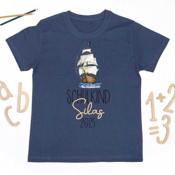 Schulkindshirt | Piratenschiff | Wunschname & Wunschjahr