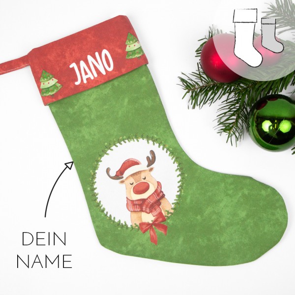 Nikolausstiefel | Weihnachtszeit | Rentier | Wunschname