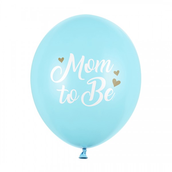 Luftballons | Party Deko | Mom to be | hellblau 30 cm 6 Stk.