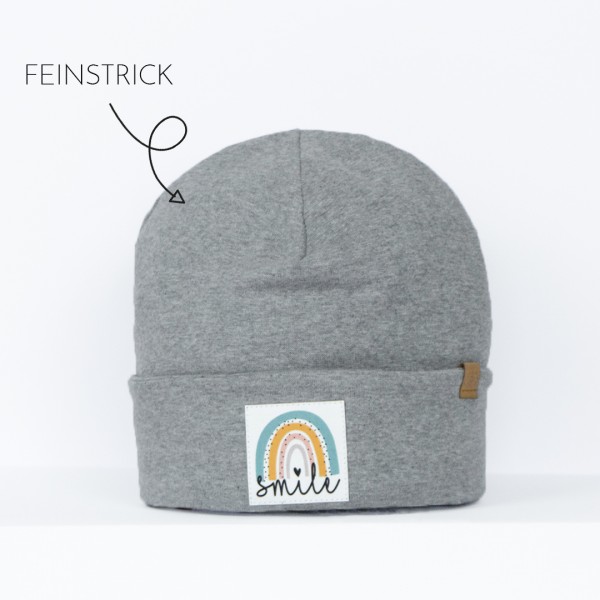 Mütze | Feinstrick | Regenbogen Smile