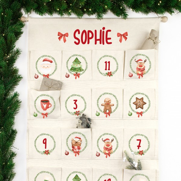 Adventskalender Wandkalender XXL mit Wunschname Weihnachtszeit
