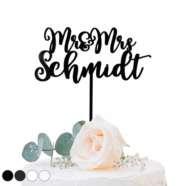Cake Topper Acryl | Hochzeit | Mr. & Mrs. | Wunschname