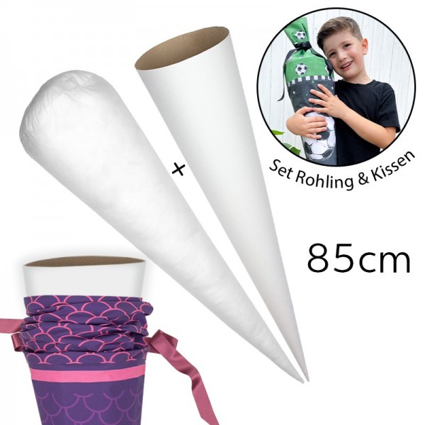 Set Schultüten Rohling + Kissen | für Schultüte 85 cm