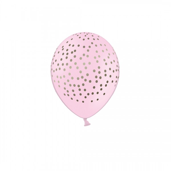 Ballons - Partydeko – Punkte rosa 30 cm 6 Stk.