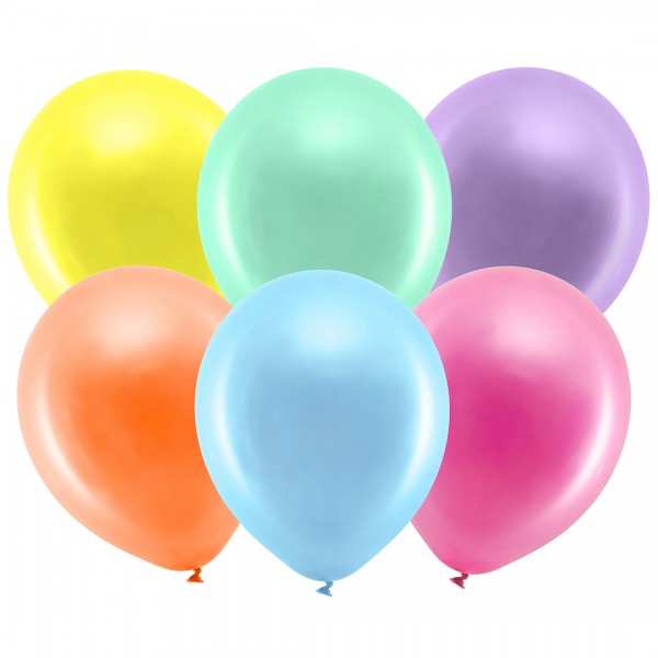 Ballons - Partydeko – Metallic Regenbogen Mix Detail