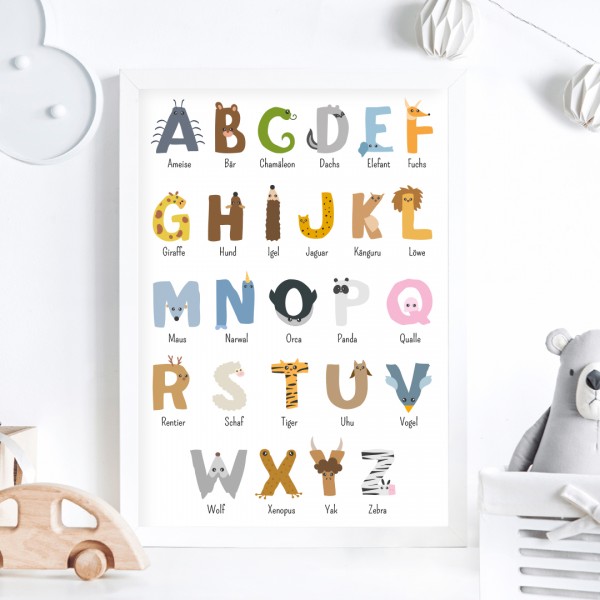 Kinderposter | Das Alphabet - Tierbuchstaben