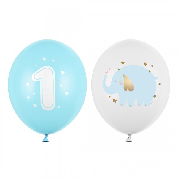 Luftballons | Party Deko | 1. Geburtstag | blau 30 cm 6 Stk.