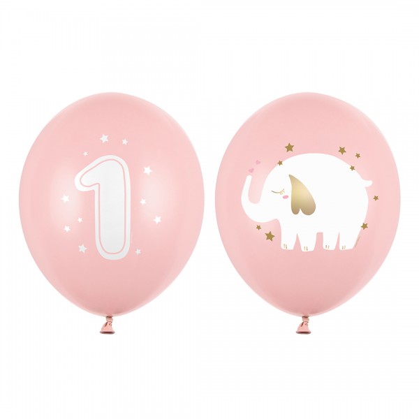 Luftballons | Party Deko | 1. Geburtstag | rosa 30 cm 6 Stk.