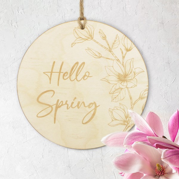 Holzschild | Gravur | Hello Spring