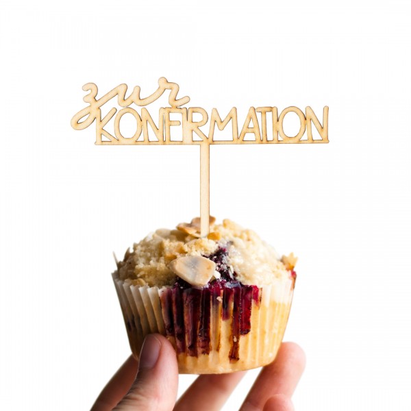 Cake Topper "Konfirmation" auf einem Muffin