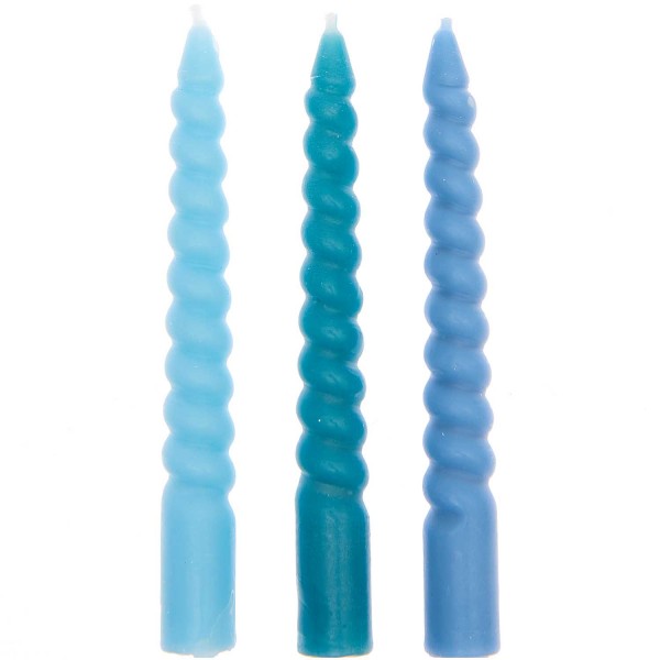 Set Spiralkerzen Smokey Blau 