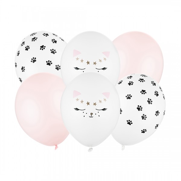 Luftballons Mix Katze in rosa und weiß
