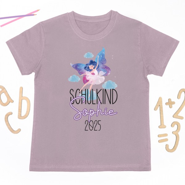 Schulkindshirt | Feenland | Wunschname & Wunschjahr