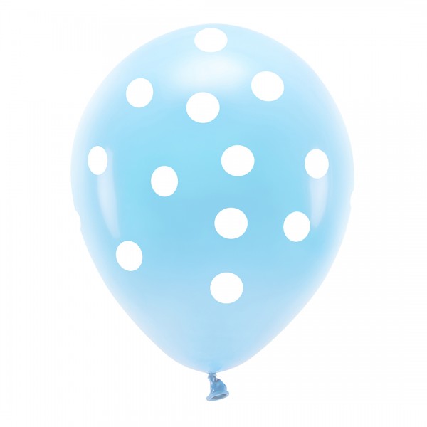 Luftballons | Party Deko | Eco | blau Punkte | 33 cm 6 Stk.