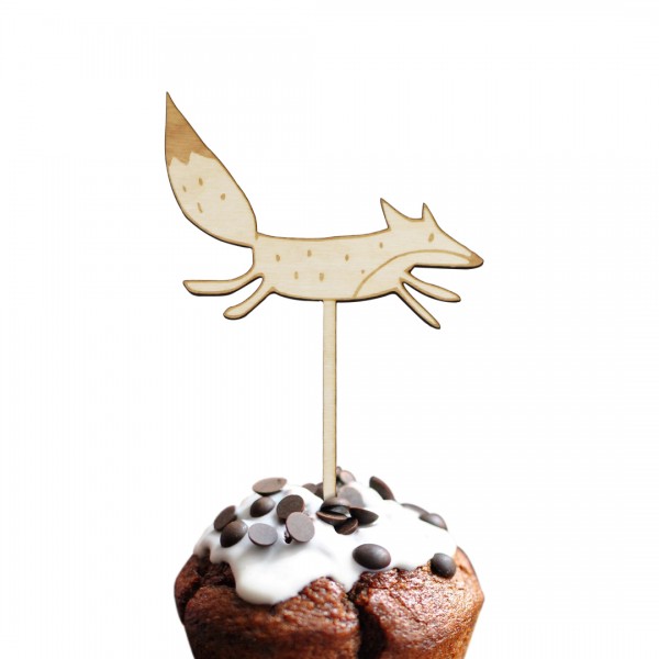 Cake Topper Fuchs auf einem Muffin