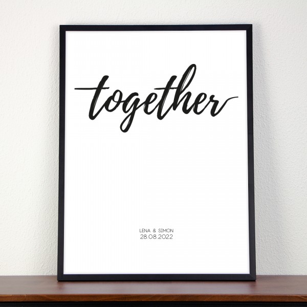 Poster | Hochzeit | together | Wunschname und Datum