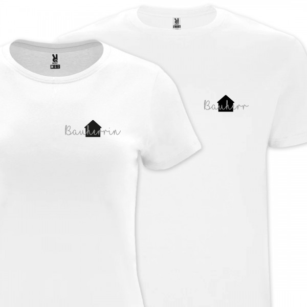 Bauherr / Bauherrin T-Shirt | Hausbau | Design 3 | klein | Wunschfarbe